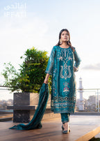 Emerald Dusk – Luxury Teal Embroidered Formal Dress | IFFATI | Heritage Collection