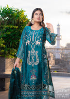 Emerald Dusk – Luxury Teal Embroidered Formal Dress | IFFATI | Heritage Collection