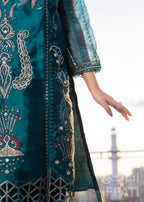 Emerald Dusk – Luxury Teal Embroidered Formal Dress | IFFATI | Heritage Collection