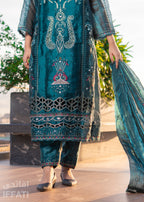 Emerald Dusk – Luxury Teal Embroidered Formal Dress | IFFATI | Heritage Collection