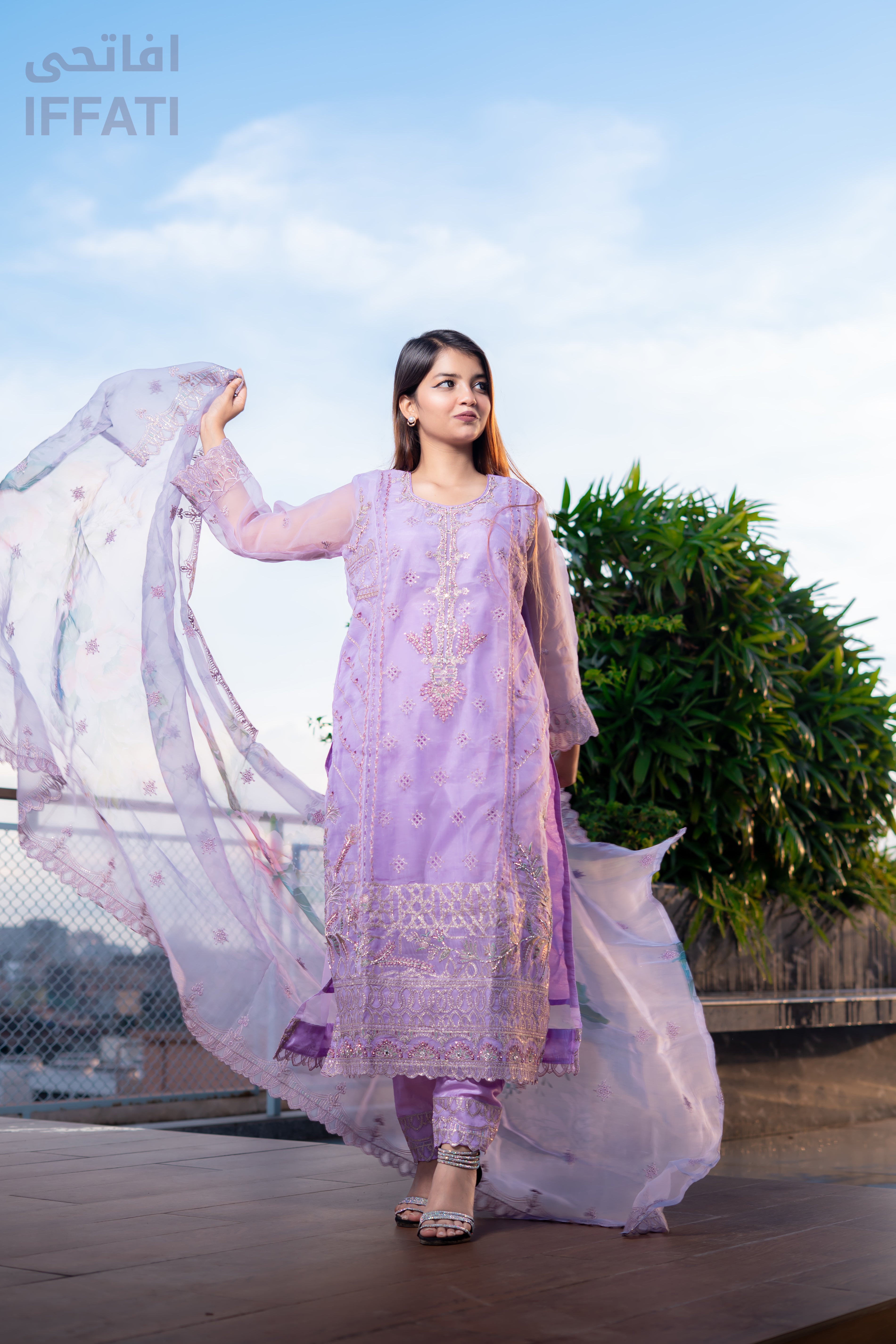 Lavender Whisper - Elegant Embroidered Dress from IFFATI's Heritage Collection