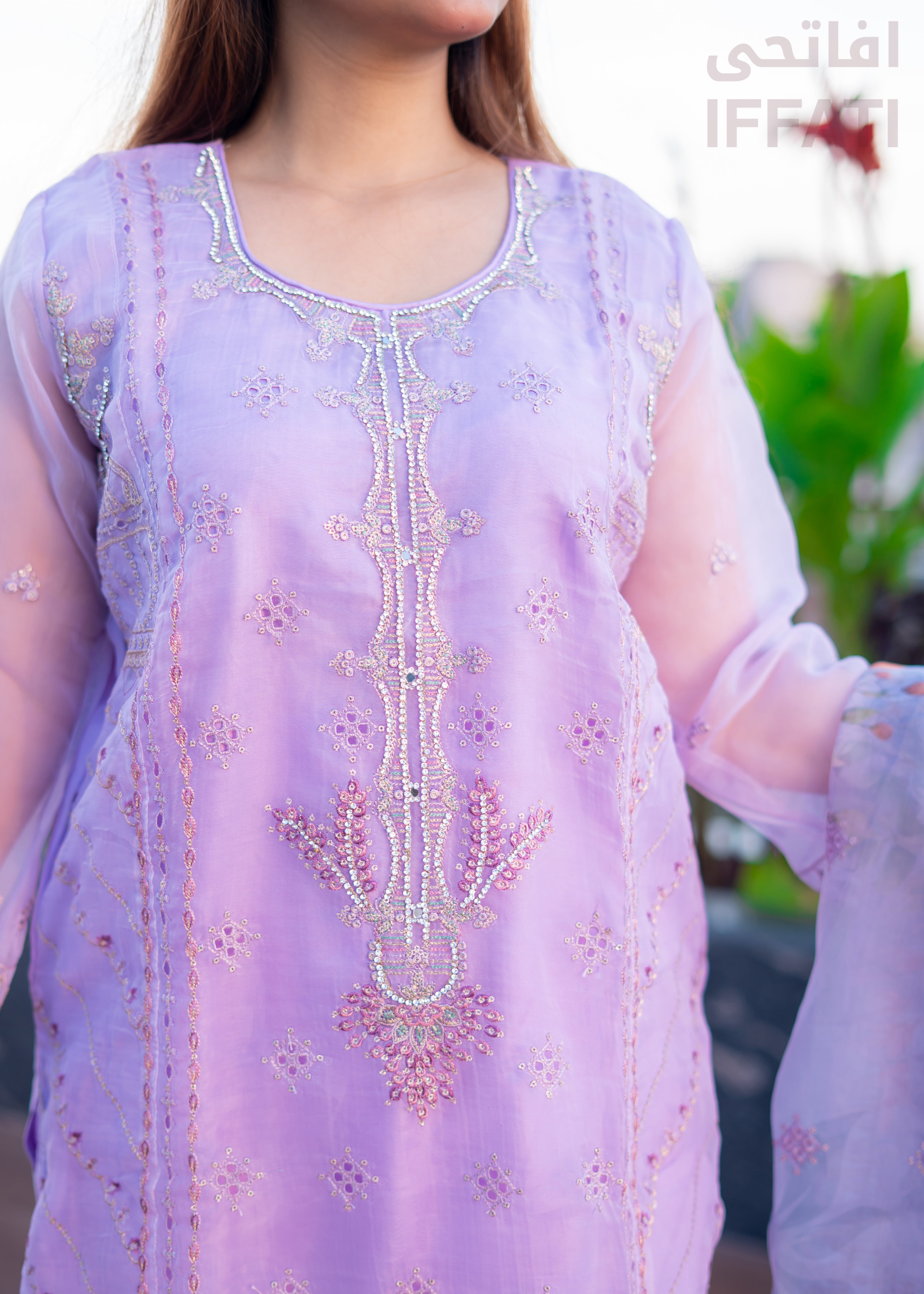Lavender Whisper - Elegant Embroidered Dress from IFFATI's Heritage Collection