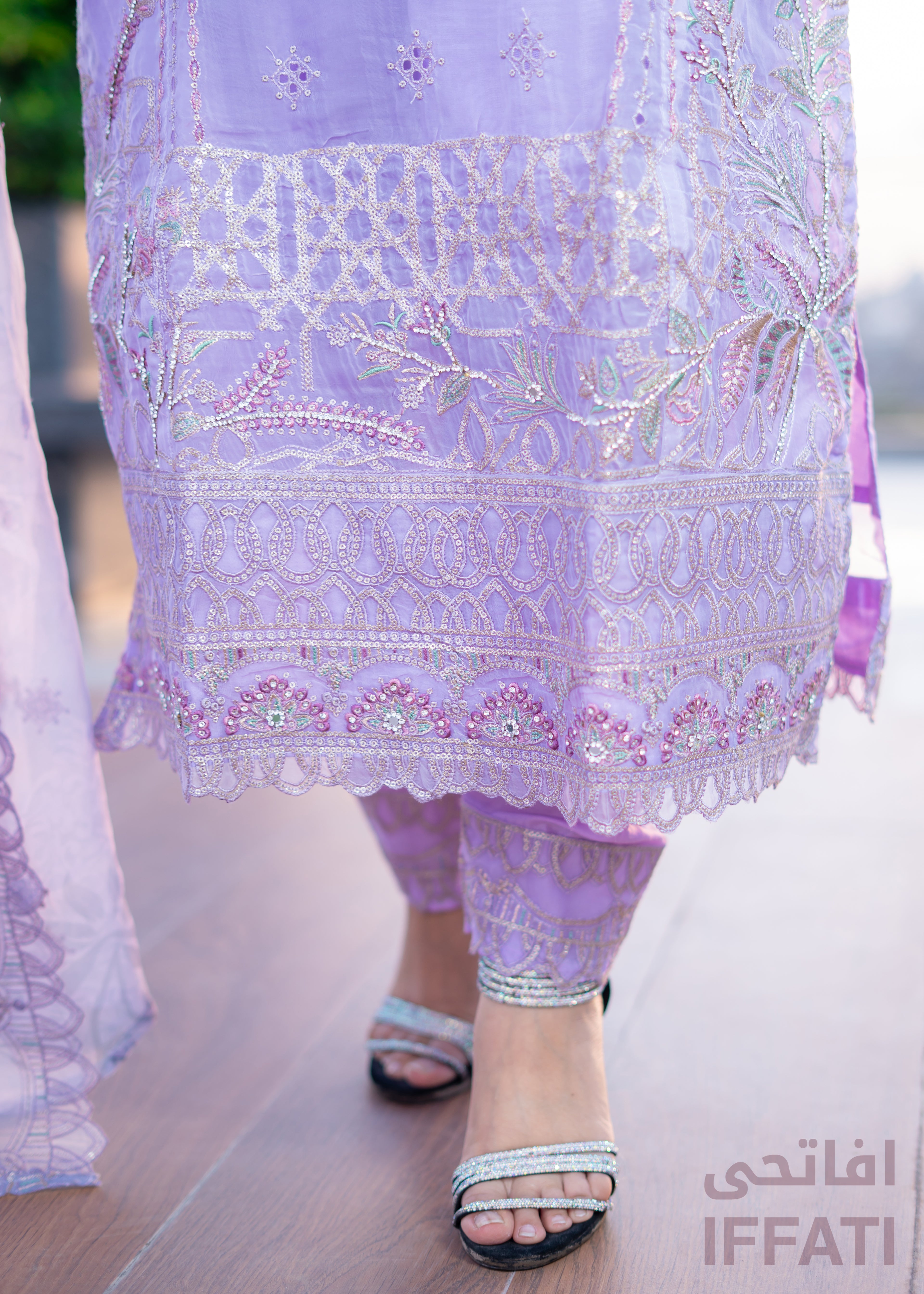 Lavender Whisper - Elegant Embroidered Dress from IFFATI's Heritage Collection