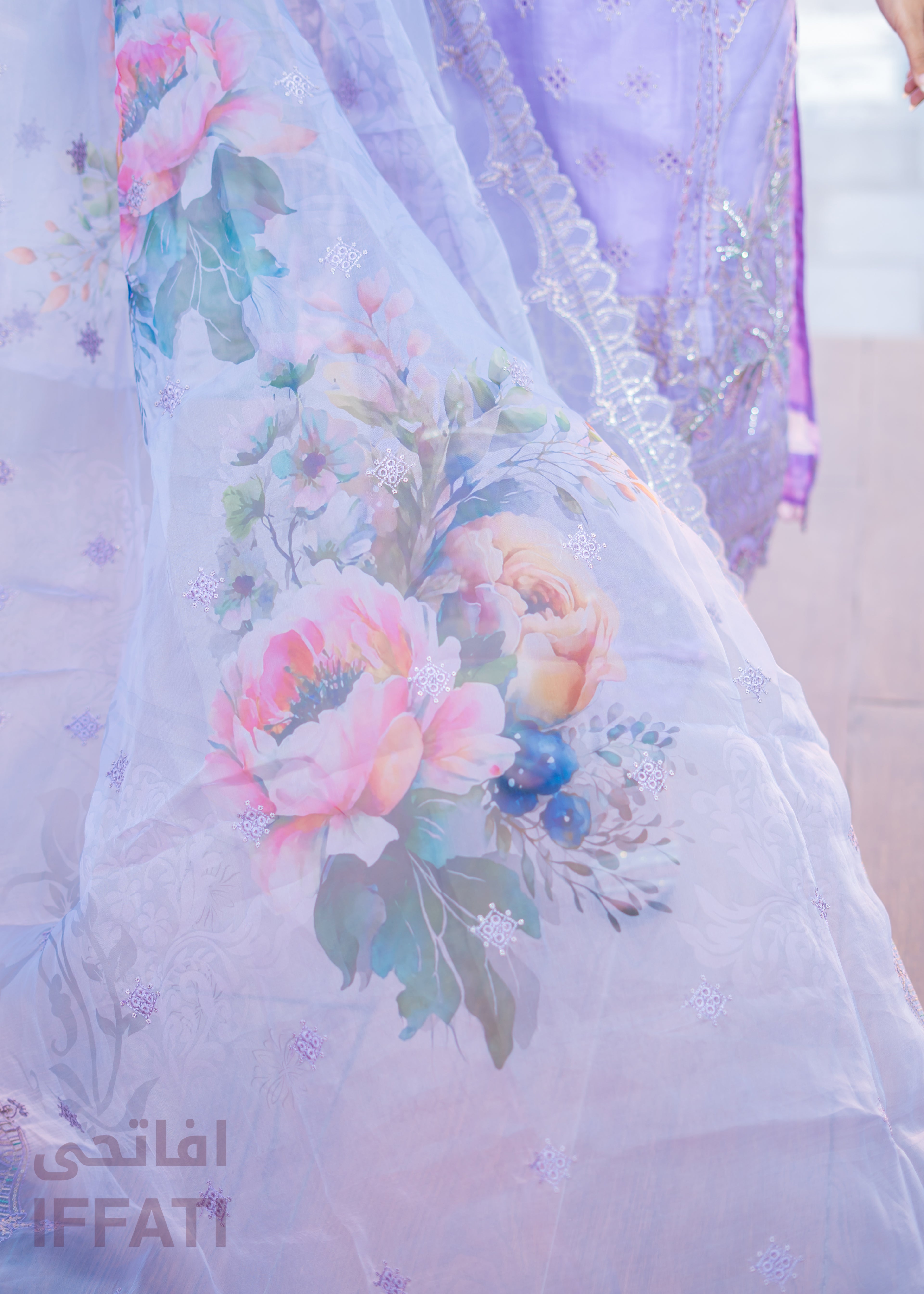 Lavender Whisper - Elegant Embroidered Dress from IFFATI's Heritage Collection