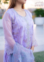 Lavender Whisper - Elegant Embroidered Dress from IFFATI's Heritage Collection
