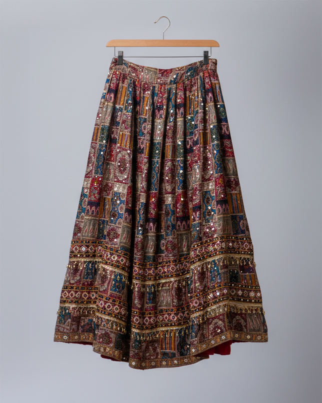 Rajsi Raat – Ashtami Elegance in Maroon Lehenga Set | Iffati Puja Collection 2025